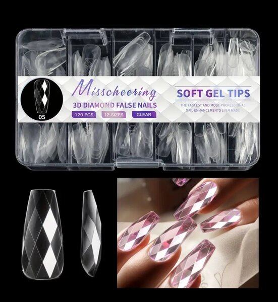 3D diamond soft gel tipse 120 kom